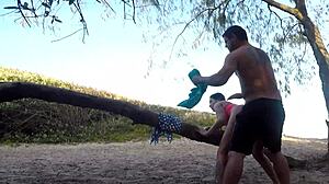 sumaya ganesha fucks in public on beach for car help