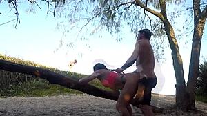 sumaya ganesha fucks in public on beach for car help