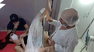 hey, cuckold takes wife to naughty gynecologist for fun