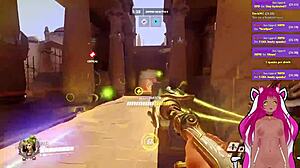 Vtuber LewdNeko gets spanked while playing Overwatch