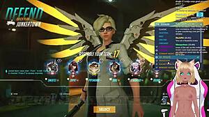 Vtuber LewdNeko gets spanked while playing Overwatch