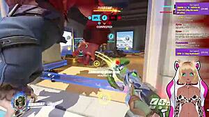 Vtuber LewdNeko gets spanked while playing Overwatch