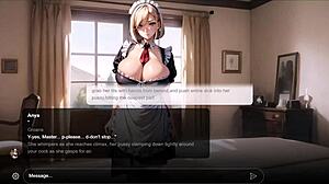hey, wanna hear about this suspicious blonde maid with big tits in an uncensored hentai roleplay?