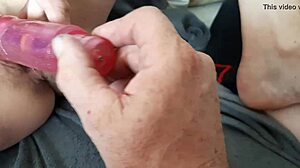 german woman explores pleasure with vibrator toy