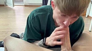 He Invited A Student To Visit, Gave A Juicy Blowjob And Brought Him To Orgasm