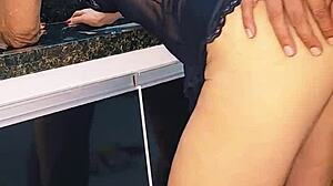 Fucking blonde wife in sink with oral and pussy action