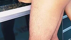 Fucking blonde wife in sink with oral and pussy action