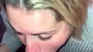 Suggestive blonde slut deepthroats cock for ten minutes. She loves every inch.