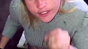 Suggestive blonde slut deepthroats cock for ten minutes. She loves every inch.