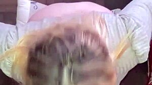 Suggestive blonde slut deepthroats cock for ten minutes. She loves every inch.