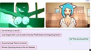 Nicole In Risky Job Hentai, Camgirl Masturbates To Exposed Tits