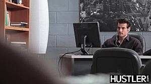 Wow, this ebony beauty gets her pussy pounded by a hung employee at work! 😍