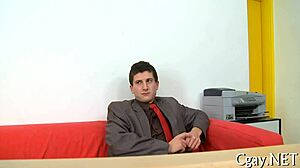 Giant dick in hardcore gay porn action with intense fucking