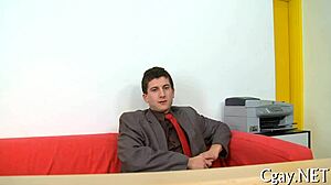 Giant dick in hardcore gay porn action with intense fucking