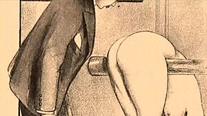 Vintage Erotic Illustration with a Retro Seductive Charm