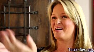 I’m So Overwhelmed by This Blonde Masseuse Taking Cum in Her Mouth!