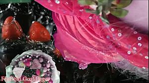 She teases with food while dominating financially in a kinky style