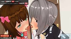 Uncensored erotic anime with ASMR voice and idol threesome!