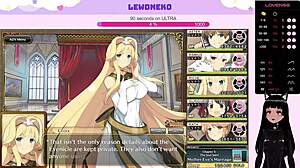 vtuber lewdneko with huge tits plays game and creampies