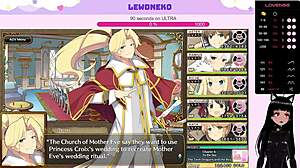 vtuber lewdneko with huge tits plays game and creampies