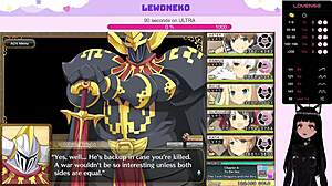 vtuber lewdneko with huge tits plays game and creampies