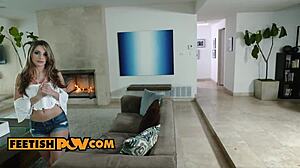 Kimmy Granger rides with footjob in POV