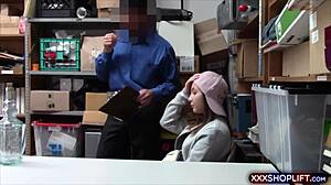 teenie shoplifter caught on cam, now fucking security for her release, crazy stuff!