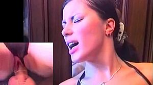 Gorgeous Jana in lingerie rides to a super intense orgasm at home