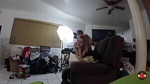 spandex fetish girl rides cock topless