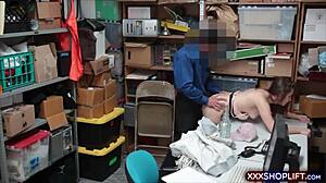 teenie shoplifter caught on cam, now fucking security for her release, crazy stuff!