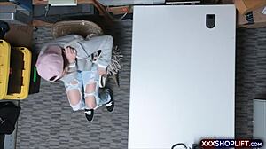 teenie shoplifter caught on cam, now fucking security for her release, crazy stuff!