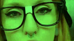 Blonde Shorty in Glasses Feels Intense Pleasure During Blowjob Cumshot Compilation