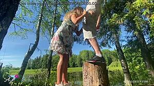 Amateur Couple's Outdoor Doggy And Cowgirl Fun