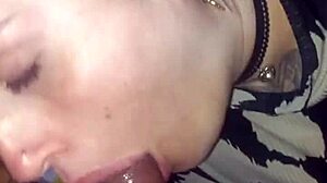 Blonde Slut Gives Deepthroat Blowjob To Black Cock