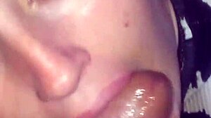 Blonde Slut Gives Deepthroat Blowjob To Black Cock