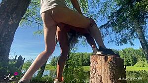 Amateur Couple's Outdoor Doggy And Cowgirl Fun