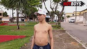 Young Guy Sucks Monster Cocks in Intense Threesome