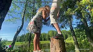 Amateur Couple's Outdoor Doggy And Cowgirl Fun