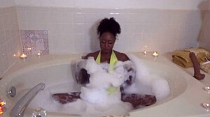 oh wow, giana is soaking and stroking her sweet ebony pussy