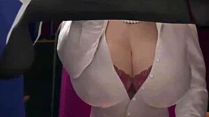 She possesses large breasts and a big ass intriguingly