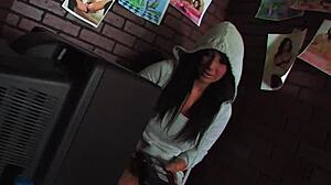 Jayden Jaymes masturbates her big boobs and pussy.