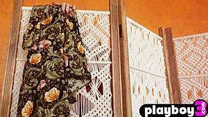 Milf Lindsay Marie’s Bra Slips Down to Show Beautiful Small Tits in Solo. Her Naked Blonde Body Glows Softly.