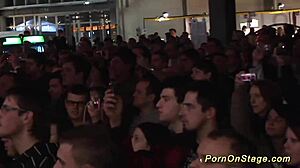 i watched this lesbian sex show on the public stage with toys and ripped clothes