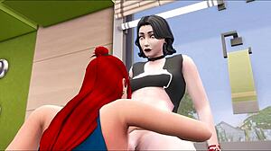 My goth girlfriend in The Sims 4 Futa part 1
