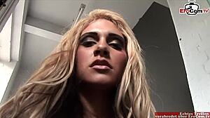 hey, wanna watch this gorgeous blonde babe take double cumshots?