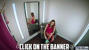 katya clover from usa slips big vibrator into tight thong pussy