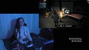 Naked Brunette with Big Tits Plays Alan Wake Part 5