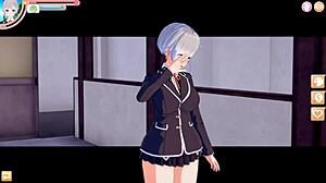 feisty big-breasted jk asami gets tits rubbed and fucked in 3d hentai