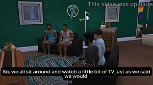 owen and jake casually fuck the new neighbor couple in sims 4 gym scene