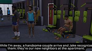 owen and jake casually fuck the new neighbor couple in sims 4 gym scene